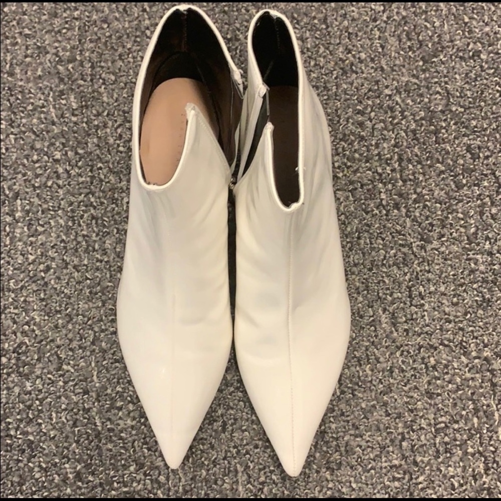 ZARA White Patent Booties